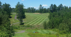 Overhead view of a hole at Nemadji Golf Course in Superior, Wisconsin