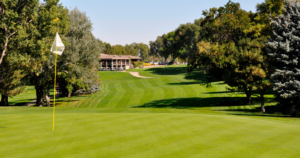 Looking back on a hole at Greeley Country Club in Greeley, Colorado