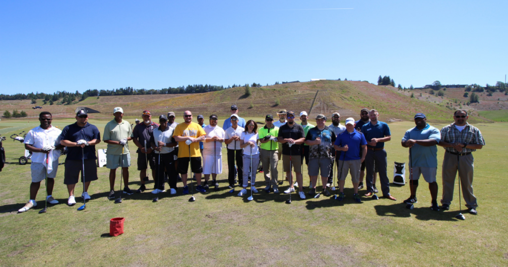 Golf clinic conducted by Ryan Young at Chambers Bay in University Place, Washington