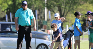 Joe Smith, PGA Head Golf Professional at Swenson Park Golf Course (Stockton, California) instructing junior golfers